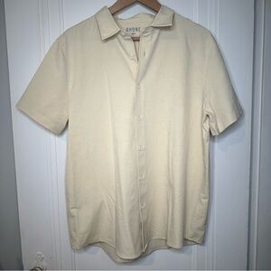 Rhone Men's State of Mind Short Sleeve Shirt Creamy Yellow large